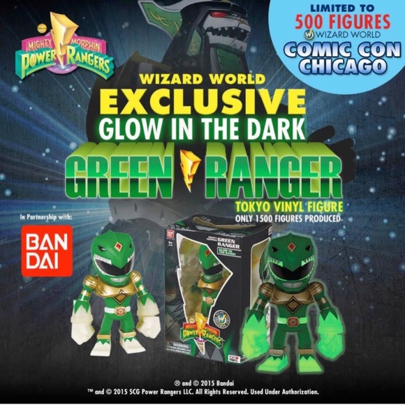 Wizard World Green Power Ranger LIMITED EDITION/GLOW-IN-THE-DARK Tokyo Vinyl - Picture 3 of 4